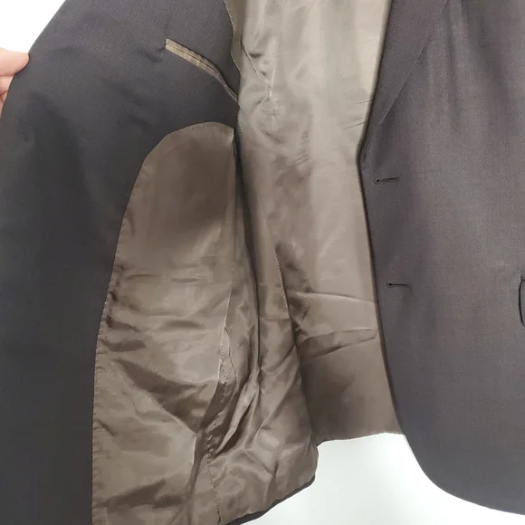 Jos A Bank Blazer Mens 44R Brown 2 Button Sports Coat Suit Jacket Modern Career - Picture 9 of 13